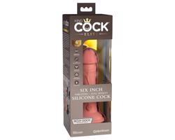 King Cock Elite 6 - realistický vibrátor 15cm (tmavý naturálny)