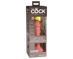 King Cock Elite 6 - realistický vibrátor s prísavkou (15 cm) - prírodný