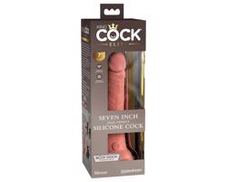 King Cock Elite 7 - prísavný realistický dildo (18cm) - prírodná farba