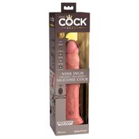 King Cock Elite 9 - prísavkový vibrátor 23cm - prirodzený