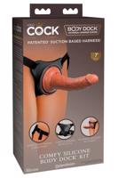 King Cock Elite Comfy - páskové dildo s postrojom (tmavé prírodné)