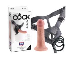 King Cock Strap-on 6 - prírodný pripínací vibrátor