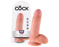 Kráľ Cock 7 semenný dildo (18 cm) - prírodný