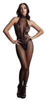 Le Désir Fishnet and Lace Bodystocking DES026 Black