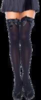 Leg Avenue Nylon Thigh Highs with Bow 6255 Black