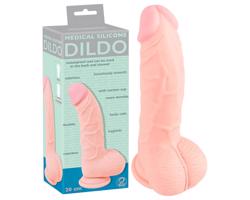 Lekársky silikónový dildo (20 cm) - prírodný