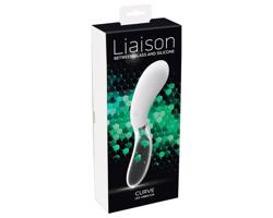 Liaison Curve - nabíjací LED vibrátor (priehľadný-biely)