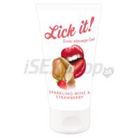 Lick it! - 2in1 masážny lubrikant - champagne-strawberry 50ml