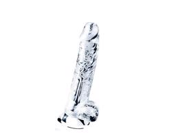 Lovetoy Flawless Clear - prísavný, priehľadný dildó - 19 cm