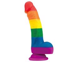 Lovetoy Prider - realistický silikónový dildó - 19cm (dúhový)