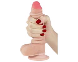 Lovetoy Sliding-Skin - dvojvrstvový dildo - 18 cm (prírodná farba)