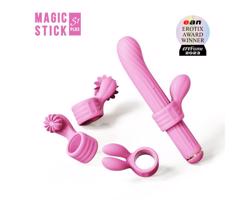 Magic Stick - vibrátor s výmenným ramenom (ružový)