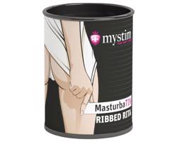 Mystim MasturbaTIN Ribbed Rita - rebrovaný masturbátor (biely)