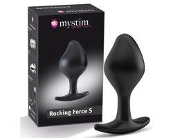 Mystim Rocking Force S - elektro kónické dildo - malé (čierne)