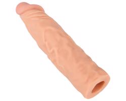 Nature Skin - predlžujúci a hrubší návlek na penis (19,5 cm)