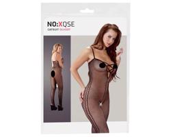 NO:XQSE - Bodystocking s bočným vzorom - čierna