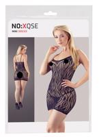 NO:XQSE - pruhované šaty s tangami - čierne (S-L)