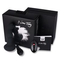 Nomi Tang - rotujúci análny vibrátor s korálkami (čierny)