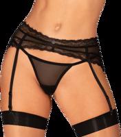 Obsessive Štýlový podväzkový pás Medilla garter belt čierna, M–L