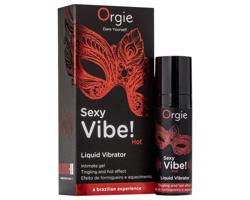 Orgie Sexy Vibe HOT - jahodový, hrejivý tekutý vibrátor (15ml)