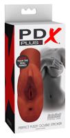 PDX Double Stroker - 2in1 - realistický masturbátor (hnedý)