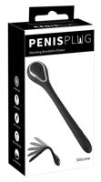 Penis Plug Dilator - dobíjací vibrátor na močovú trubicu (0,6-1,1 cm) - čierny
