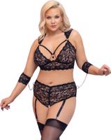 Plus size krajkový komplet Seductive Bondage, XL