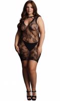 Plus size sieťované šaty Black Angel