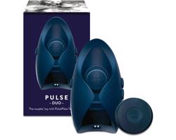 Pulse III Duo - akumulátorový masturbátor a párový vibrátor (sivo-modrý)