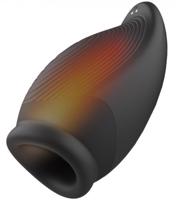 Ramrod Heating Squeezable Vibrating Stroker Black nahrievací stláčateľný masturbátor (15,5 cm)