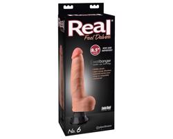 Real Feel Deluxe No.6 - realistický vibrátor s guľkami (telová farba)