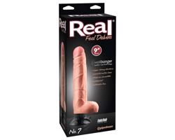 Real Feel Deluxe No.7 - realistický vibrátor s vajíčkmi (prírodný)