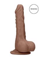 RealRock Dong 10 - realistické dildo s penisom (25 cm) - tmavé prírodné