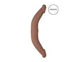 RealRock dvojité dildo 36cm - tmavé naturálne potešenie