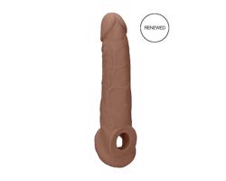 RealRock návlek na penis 21,5 cm - tmavý prírodný