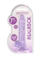 REALROCK - priesvitné realistické dildo - fialové (17cm)