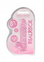 REALROCK - priesvitné realistické dildo - ružové (15cm)