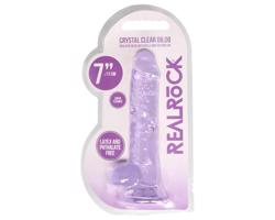 REALROCK - priesvitný realistický dildo - fialový (17 cm)