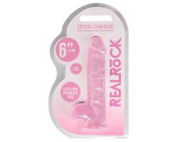 REALROCK - priesvitný realistický dildo - ružový (15cm)