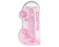 REALROCK - priesvitný realistický dildo - ružový (19cm)