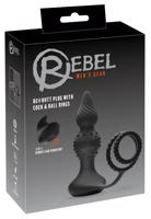 Rebel 2v1 - Rádiom riadený análny vibrátor s krúžkom na penis (čierny)