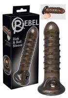 Rebel - vrúbkovaný návlek na penis (dymová farba)