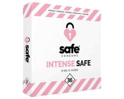 SAFE Intense - Rýhované a bodkované kondómy (36ks)