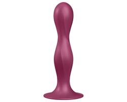 Satisfyer Double Ball-R - prísavkový závažný dildo (červený)