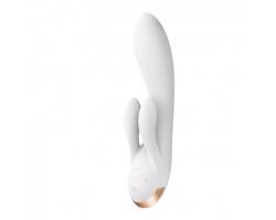 Satisfyer Double Flex - inteligentný vibrátor s klitorálnym ramenom (biely)