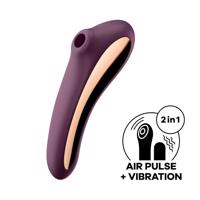 Satisfyer Dual Kiss - 2in1, nabíjací vaginálny a klitorisový vibrátor (fialový)