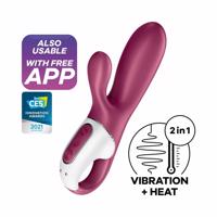 Satisfyer Hot Bunny - inteligentný, vyhrievací vibrátor s ramenom na klitoris (červený)