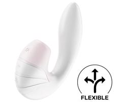 Satisfyer Supernova - akumulátorový, tlakový 2v1 vibrátor (biely)