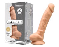 Silexd 7 - prisávací dildo - 17,5 cm (prírodný)