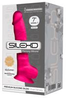Silexd 7 - tvarovateľné dildo so semenníkmi a prísavkou - 17,5cm (ružové)